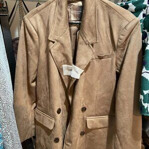 BRAND NEW - Abercrombie Beige Vegan Suede Blazer